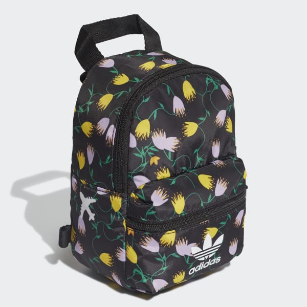 adidas black floral backpack