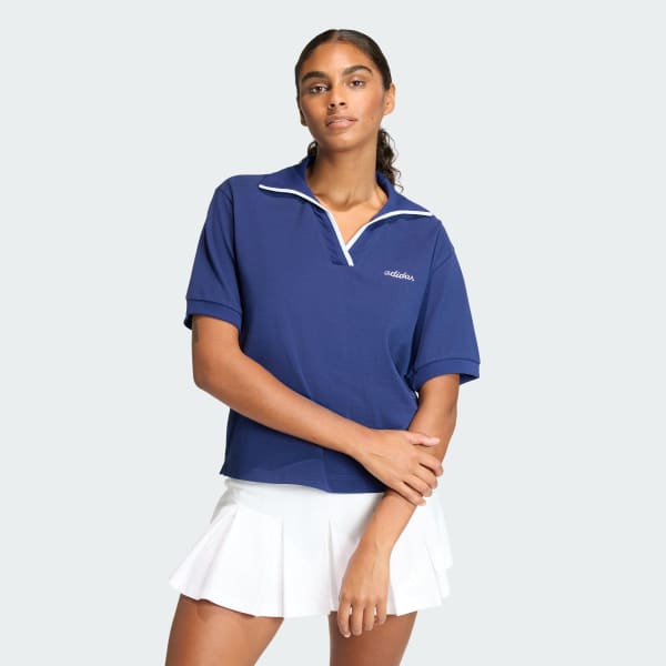 Azul Polo con diseño bordado Seasonal Essentials Colorpop