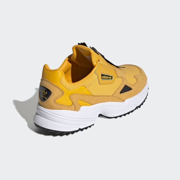 adidas yellow falcon zip trainers