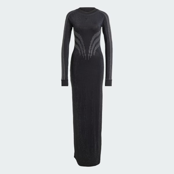 Black Atlanta Printed Rhinestones Dress