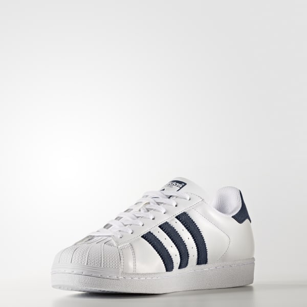 adidas superstar blancas y azul marino