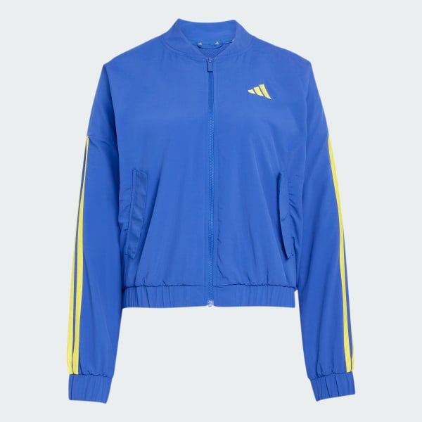 Azul Jaqueta Corta-vento de Malha Essentials Três Listras