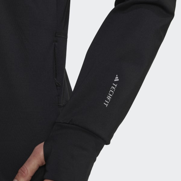Schwarz Techfit AEROREADY Warm Quarter-Zip Trainingsoberteil SU176