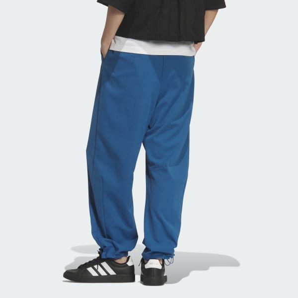 ブルー ソフトリュクス ダブルウィーブ オーバーサイズフィット パラシュートパンツ