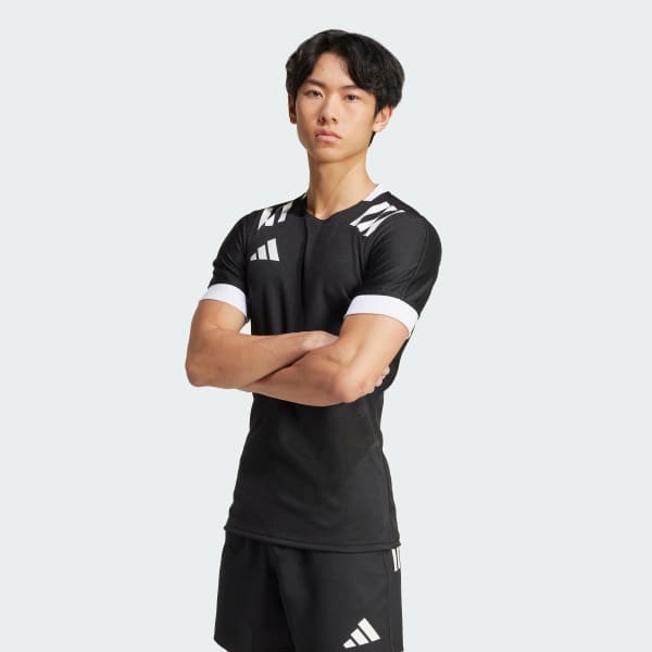 Sort 3-Stripes Fitted trøje