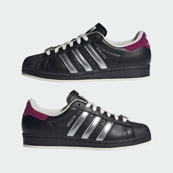 Patent leather shell toe adidas top