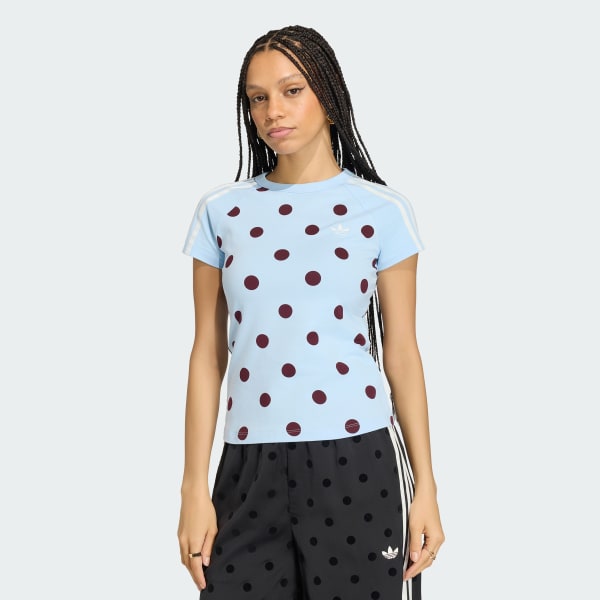 Blau SCHMAL GESCHNITTENES CALI T-SHIRT