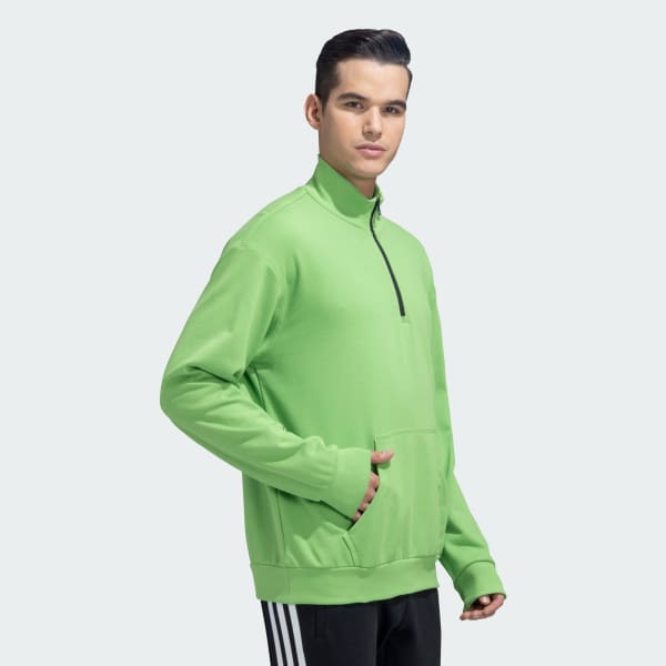 Green LONG SLEEVES HALFZIP SWEATSHIRT