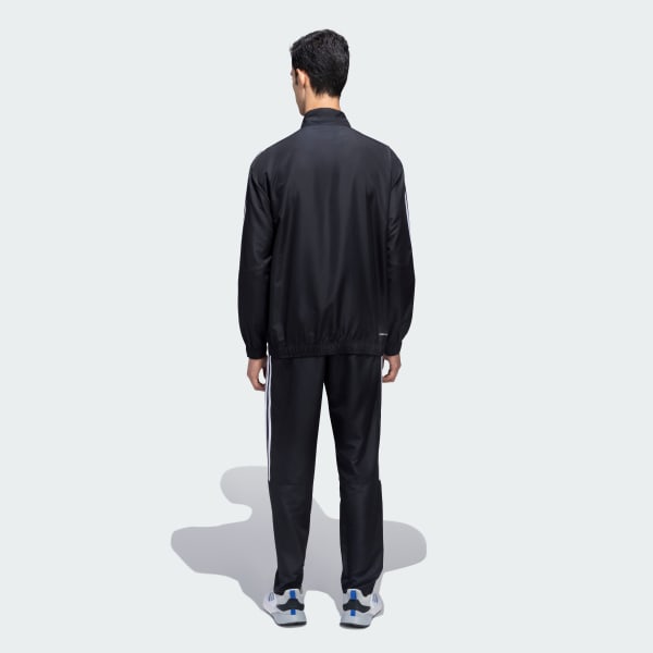 Black 3S Plain Woven Track Suit