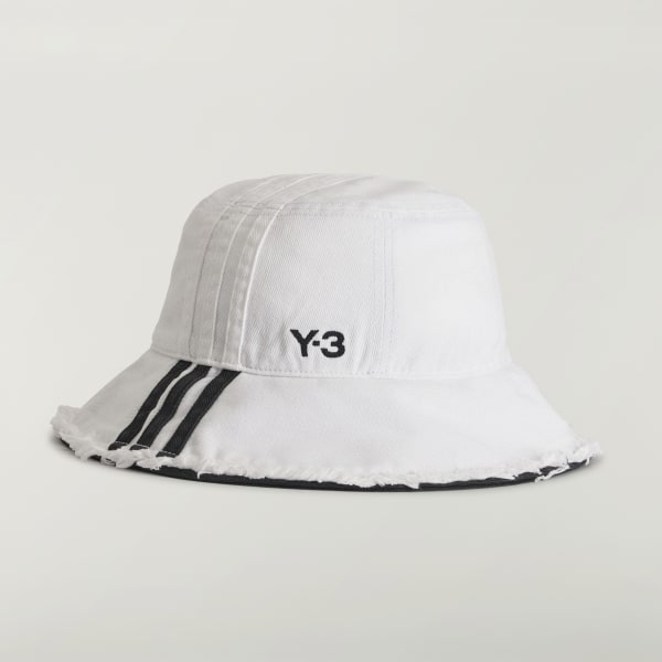 adidas Y-3 STRIPES BUCKET HAT - White | Free Shipping with adiClub
