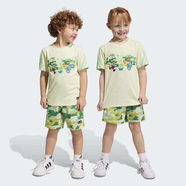 Gul adidas x LEGO® Play Tee-and-Shorts Set