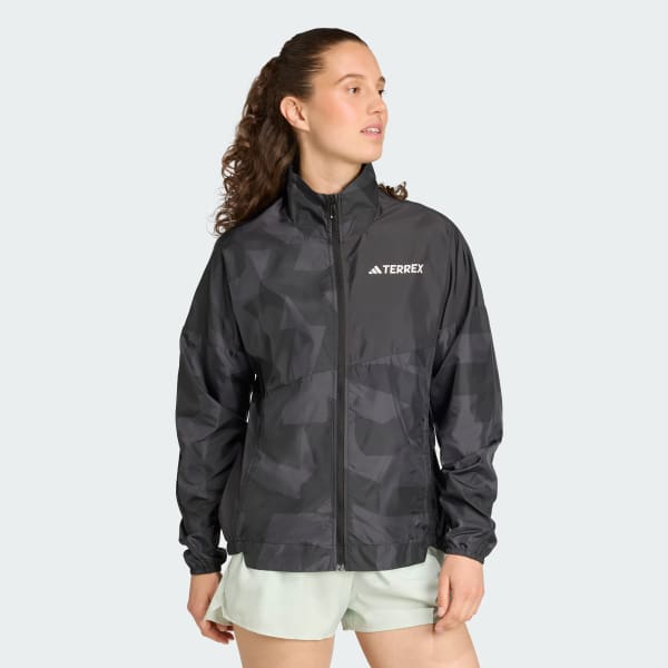Negro Chaqueta cortaviento Terrex estampada