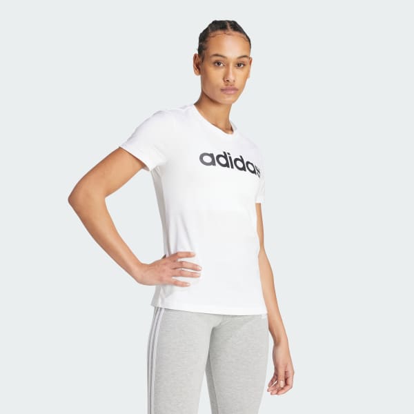 White Essentials Slim Logo Tee