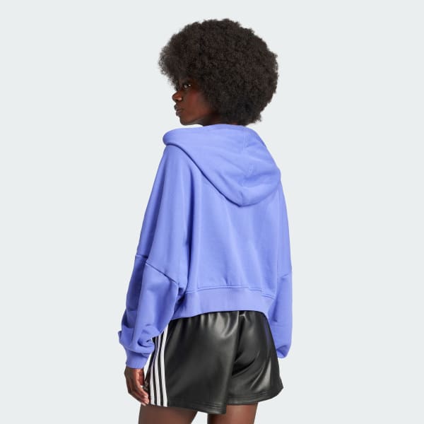 Blue Essentials Short Full-Zip French Terry Hoodie