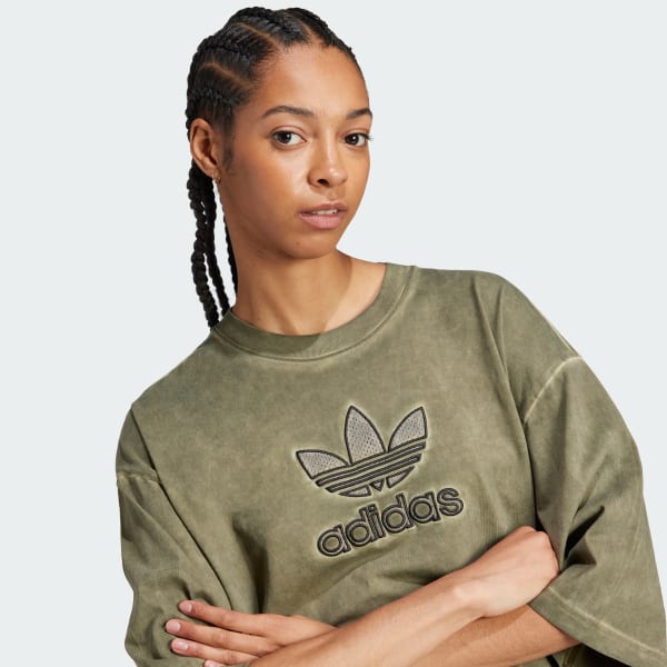 Adidas big trefoil tee womens clearance