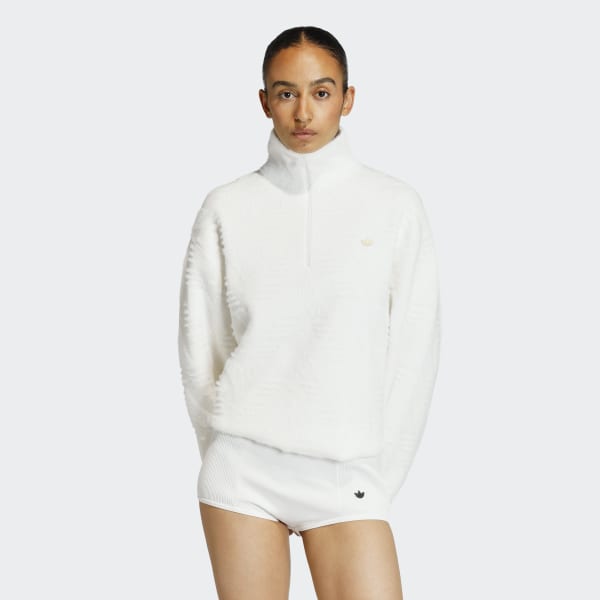 アディダス ニット ハーフジップ スウェットシャツ - ブラック