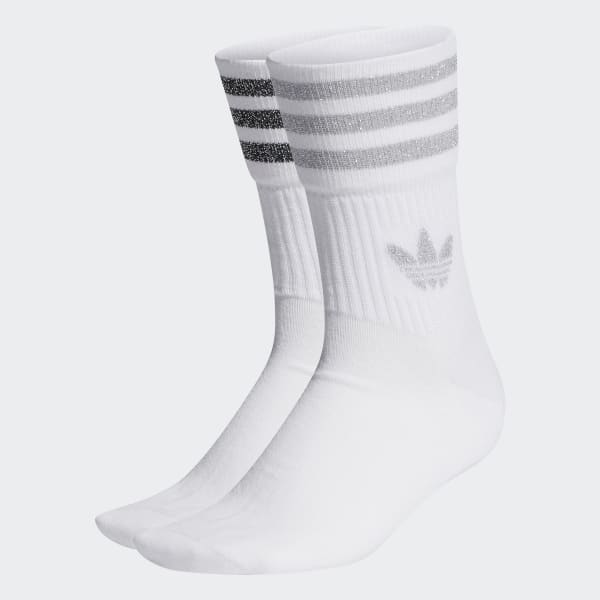 adidas Mid-Cut Glitter Crew Socks 2 Pairs - White | adidas UK