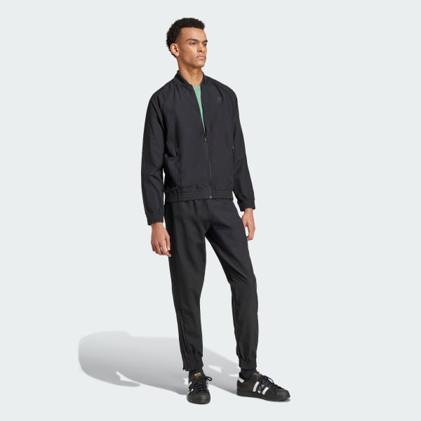Black Woven SST Track Top