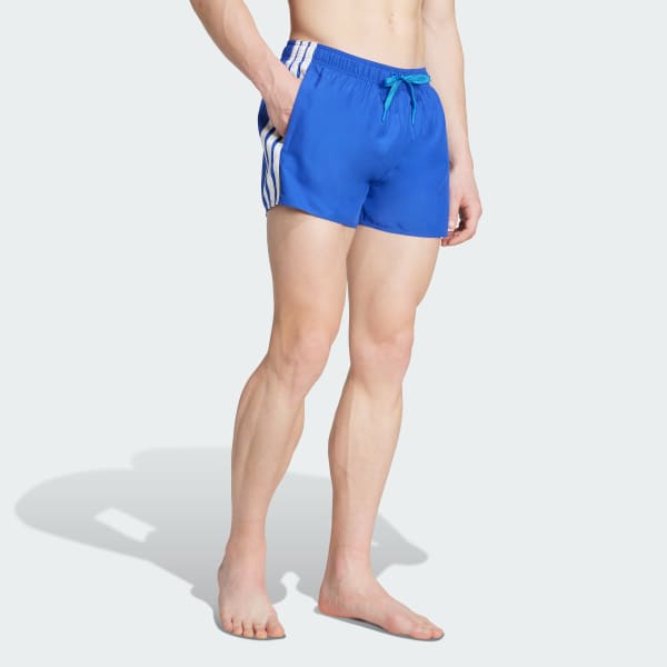 Blue 3-Stripes Swim Shorts 3-Inch