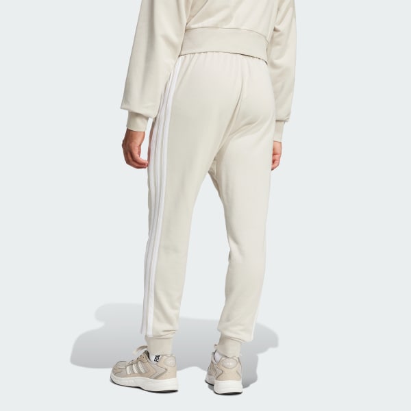 Bej Essential 3-Stripes French Terry Eşofman Altı