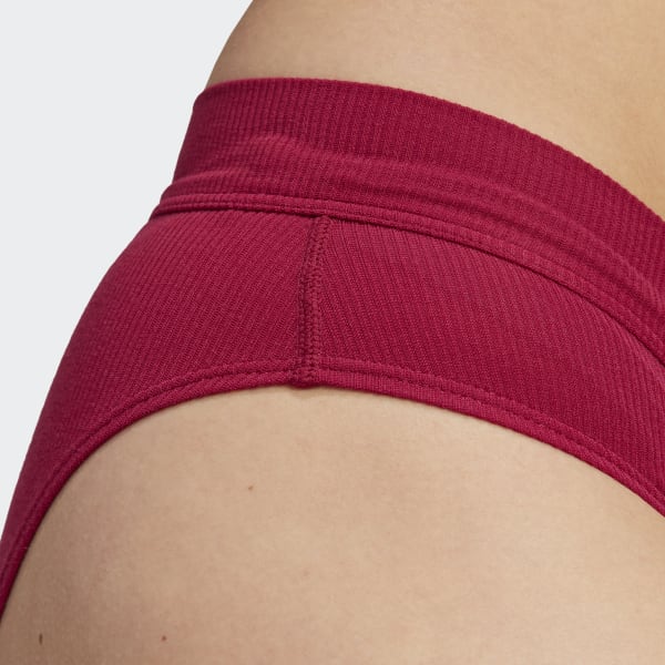 adidas Adicolor Flex Ribbed Cotton Bikini Pants - Red