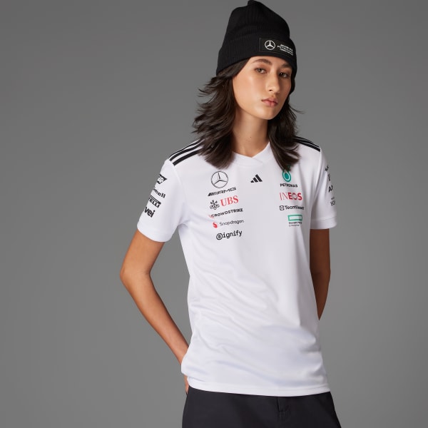 Hvit MERCEDES - AMG PETRONAS FORMULA ONE TEAM DRIVER TRØYE
