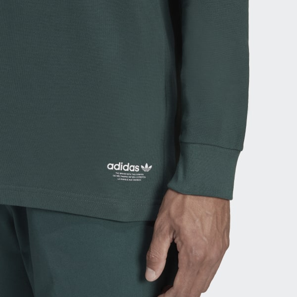 Green Graphics Campus Long Sleeve Polo Shirt CX381