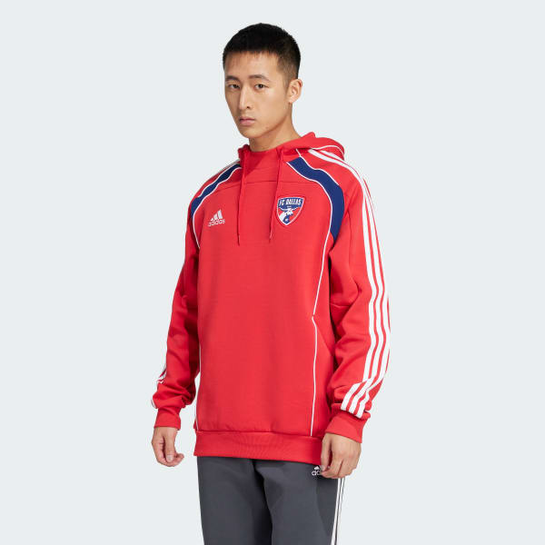 adidas FC Dallas UBP Travel Hoodie - Red | Free Shipping with