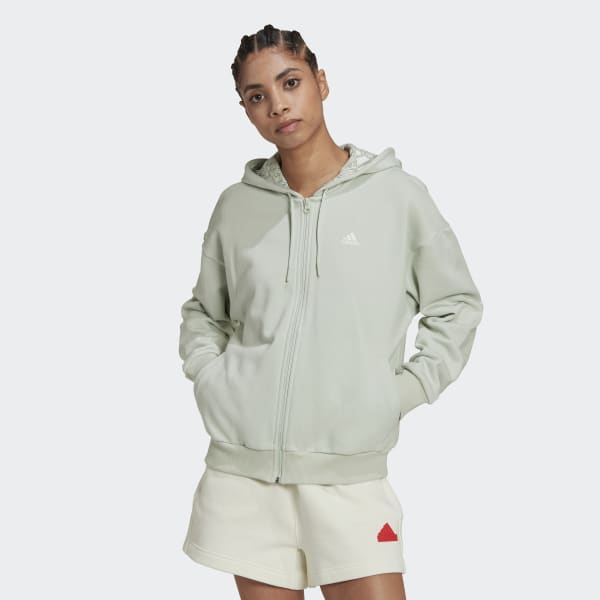 Gronn Essentials Multi-Colored Logo Full-Zip Loose Fit Hettegenser SX119