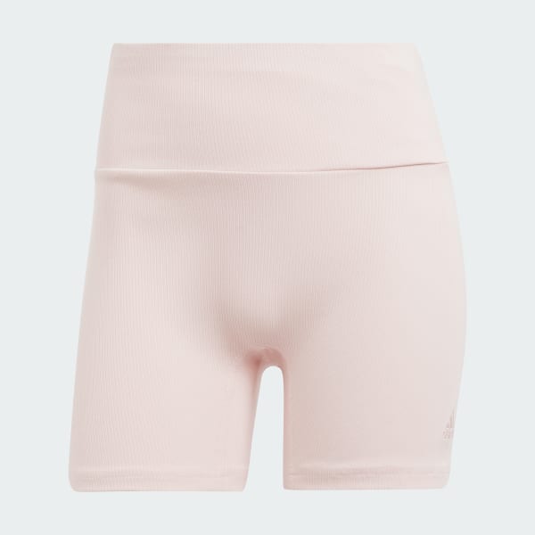 Rose Cycliste côtelé taille haute Lounge