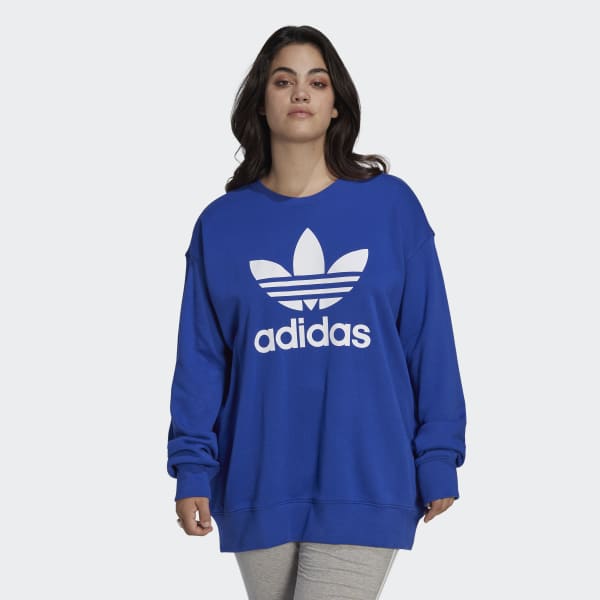 Sovesal skæbnesvangre Sui adidas Trefoil Crew Sweatshirt (Plus Size) - Blue | Women's Lifestyle |  adidas US