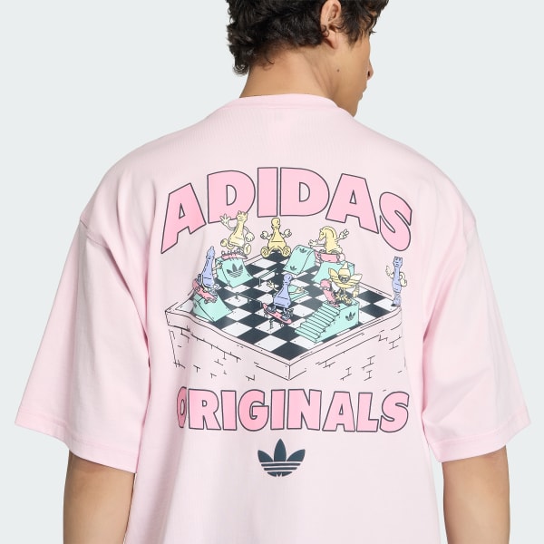 ruzová TRIČKO ADIDAS CHESS GRAPHIC