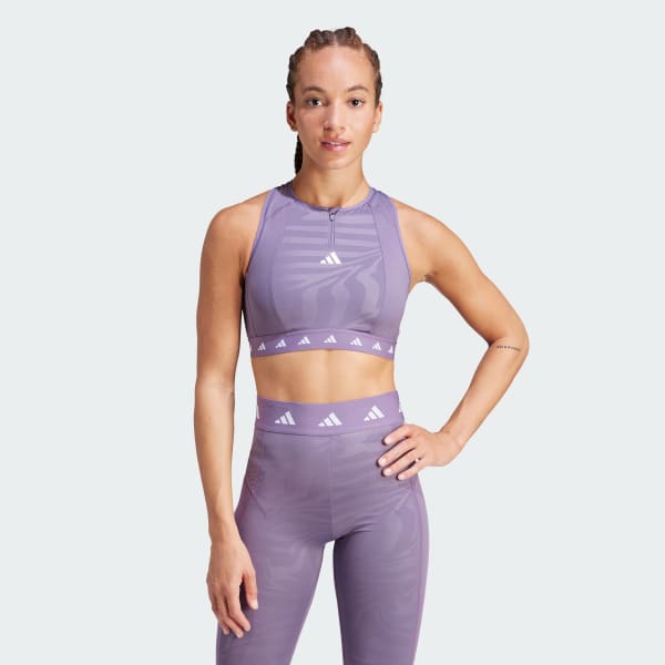 Violeta Sujetador Powerimpact Training Medium-Support Techfit High-Neck Zip