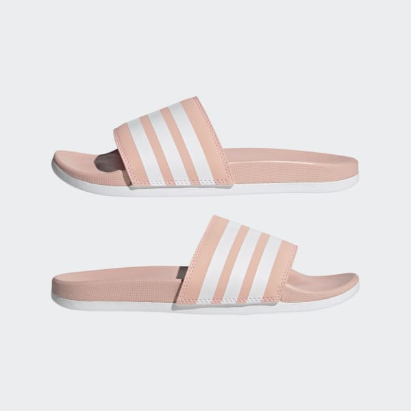 Adidas adilette pink white store