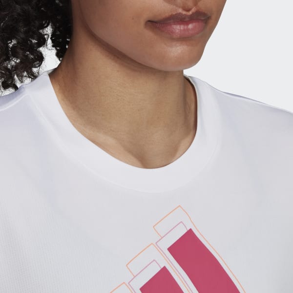 Weiss 3-Streifen Sport Brand Love T-Shirt T1849