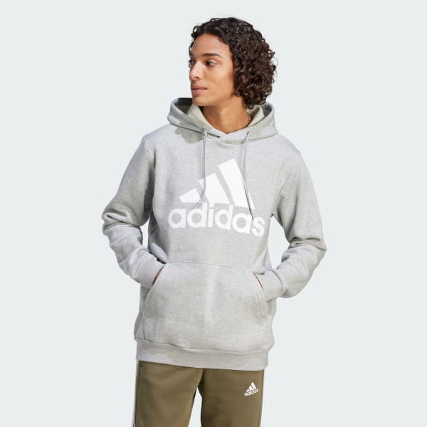 Gris Buzo con Capucha Essentials Felpa Logo Grande