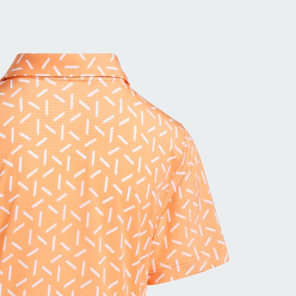 สีส้ม เสื้อโปโลผ้าตาข่ายพิมพ์ลาย CLIMACOOL ULTIMATE 365 สำหรับเด็กผู้ชาย