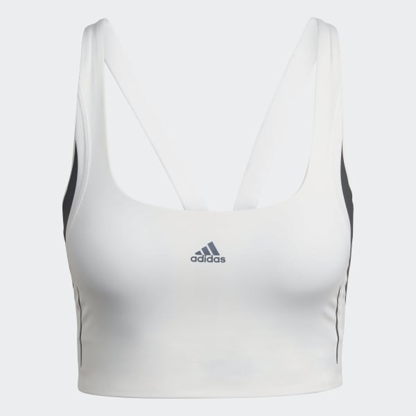 Blanco Top Deportivo HIIT Powerimpact Luxe Training Soporte Medio