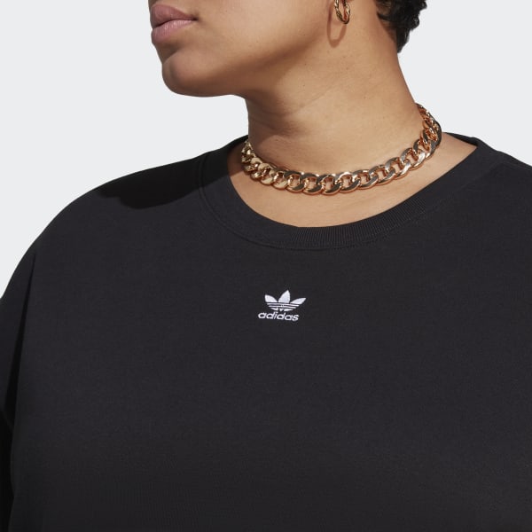 Black Adicolor Essentials Crew Sweatshirt (Plus Size)