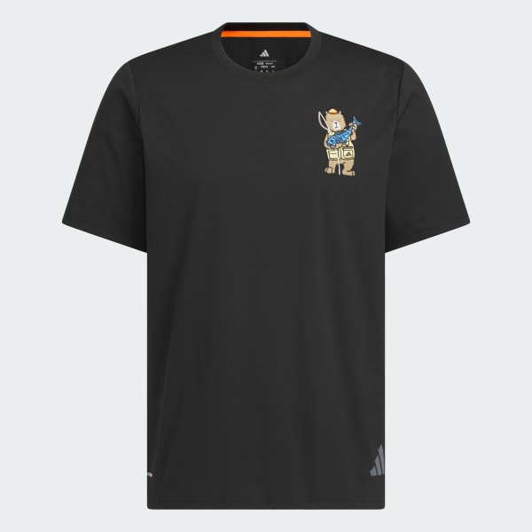 Black Xploric Climacool Embroidery Graphic T-shirt