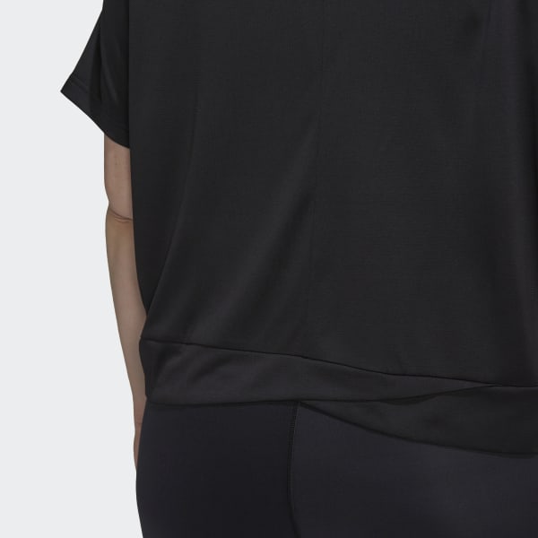 Black AEROREADY Studio Loose Crop Tee (Plus Size) DP575