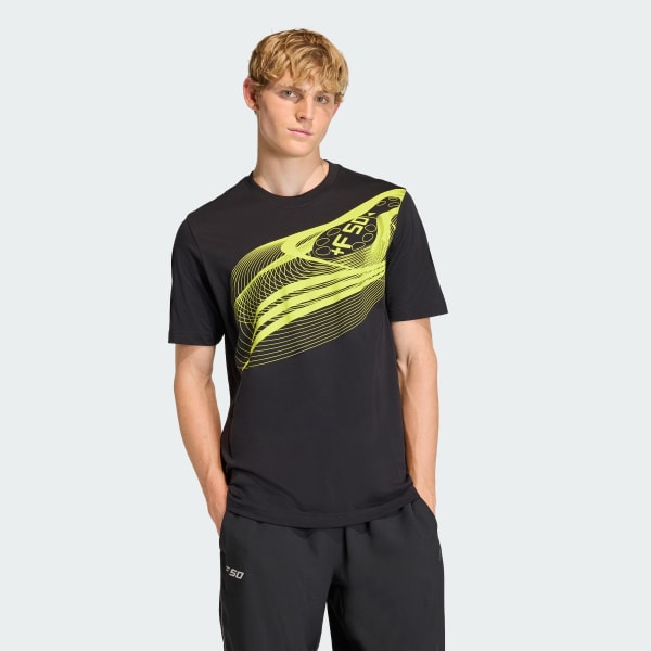 Black WAVE GRAPHIC TEE SHORT SLEEVE