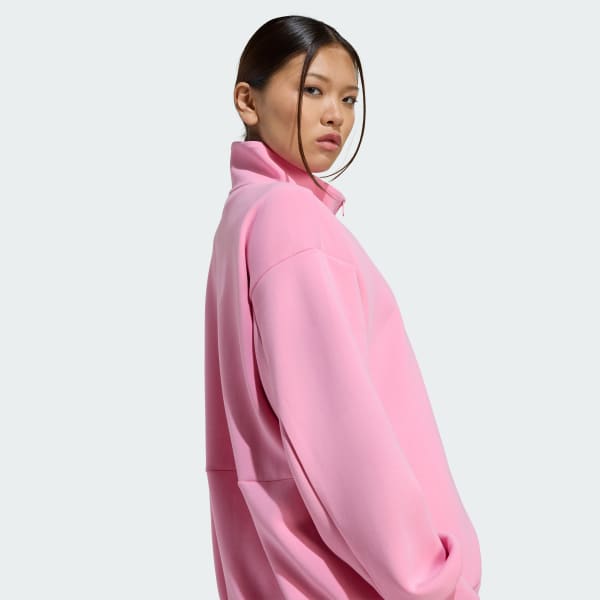 adidas Soft Lux Loose Full-Zip - Pink | Free Shipping with adiClub