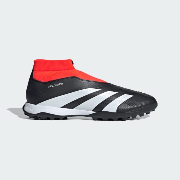 Black Predator 24 League Laceless Turf Soccer Shoes