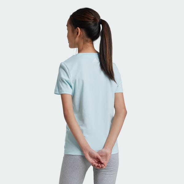 Turquoise Essentials Linear Logo Cotton Slim Fit Tee