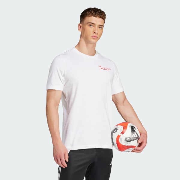สีขาว เสื้อยืดพิมพ์ลาย F50 History