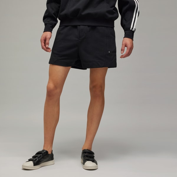 Schwarz Y-3 M French Terry Cutline Shorts