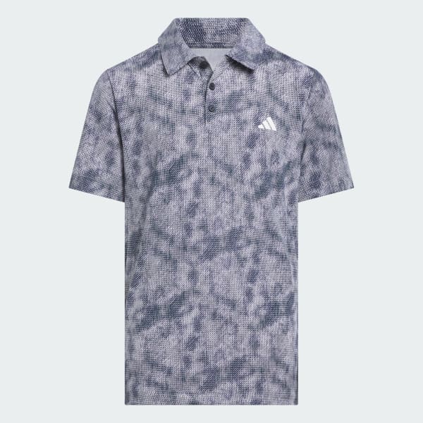 Blue Performance Textured Print Polo Shirt Kids
