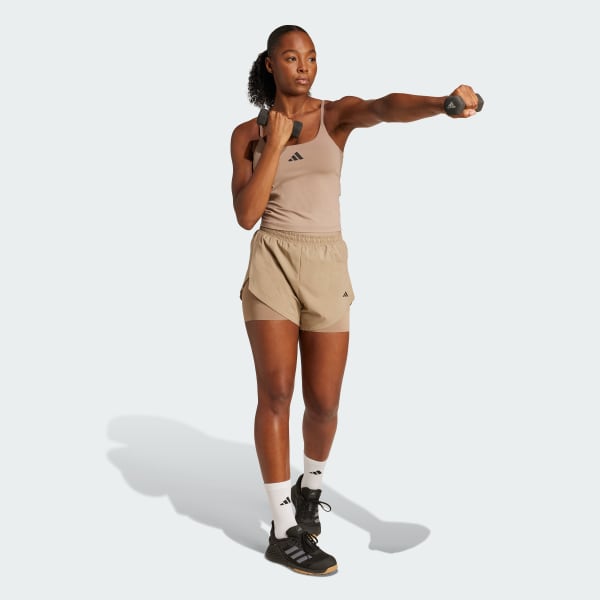 Marron Pantalón corto de entrenamiento 2 en 1