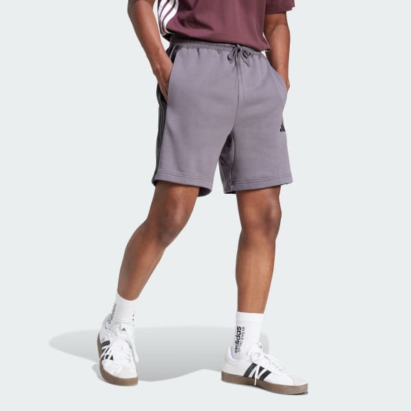 Grey Essential 3-Stripes French Terry Shorts